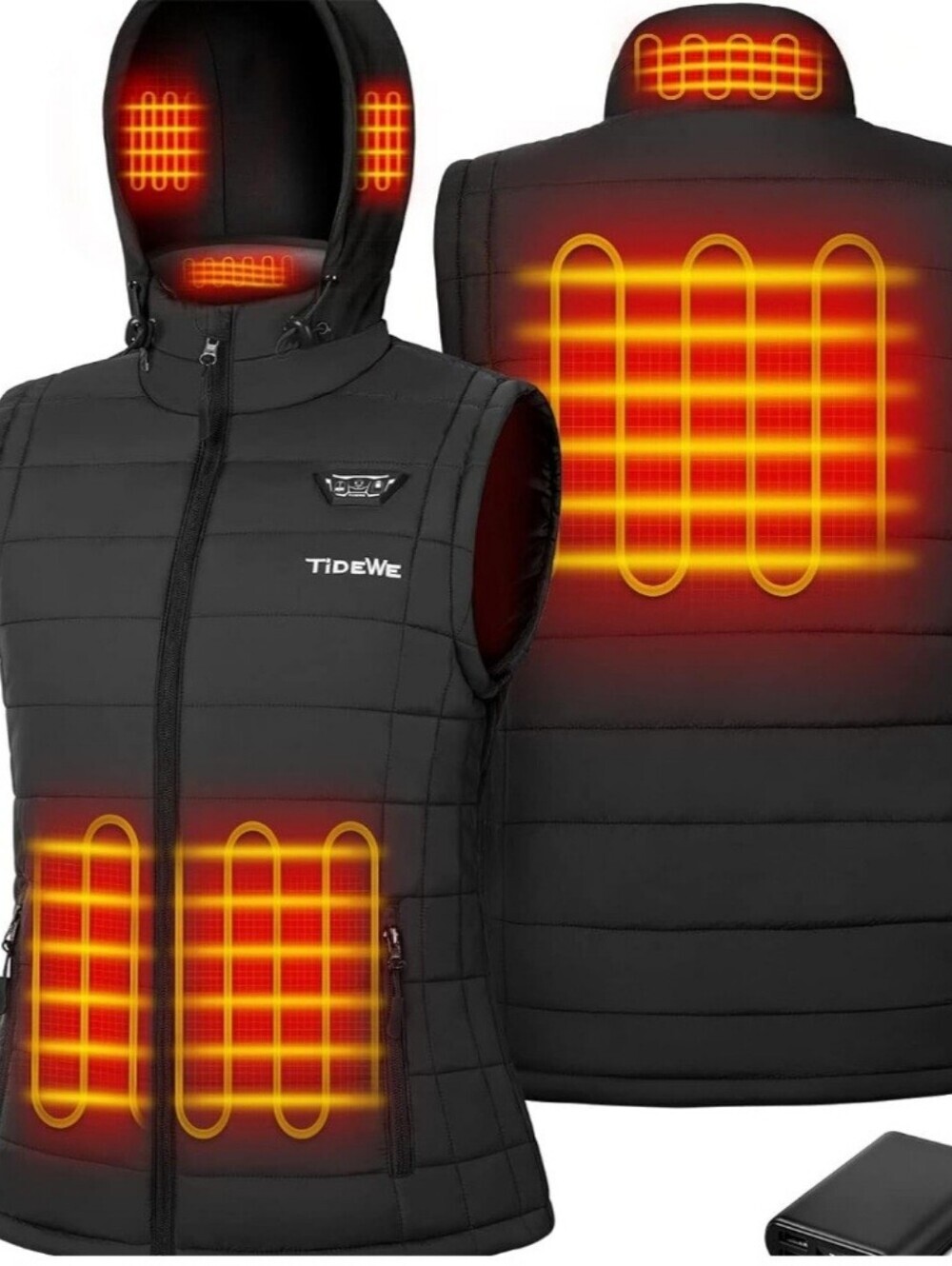 Brand New TideWe Women's Heated Fleece Vest with 10,000mAh Battery – Size 2XL